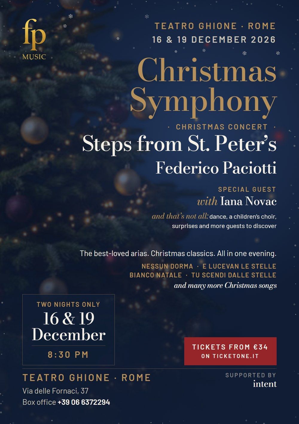 Christmas Symphony poster, Teatro Ghione, 16 and 19 December