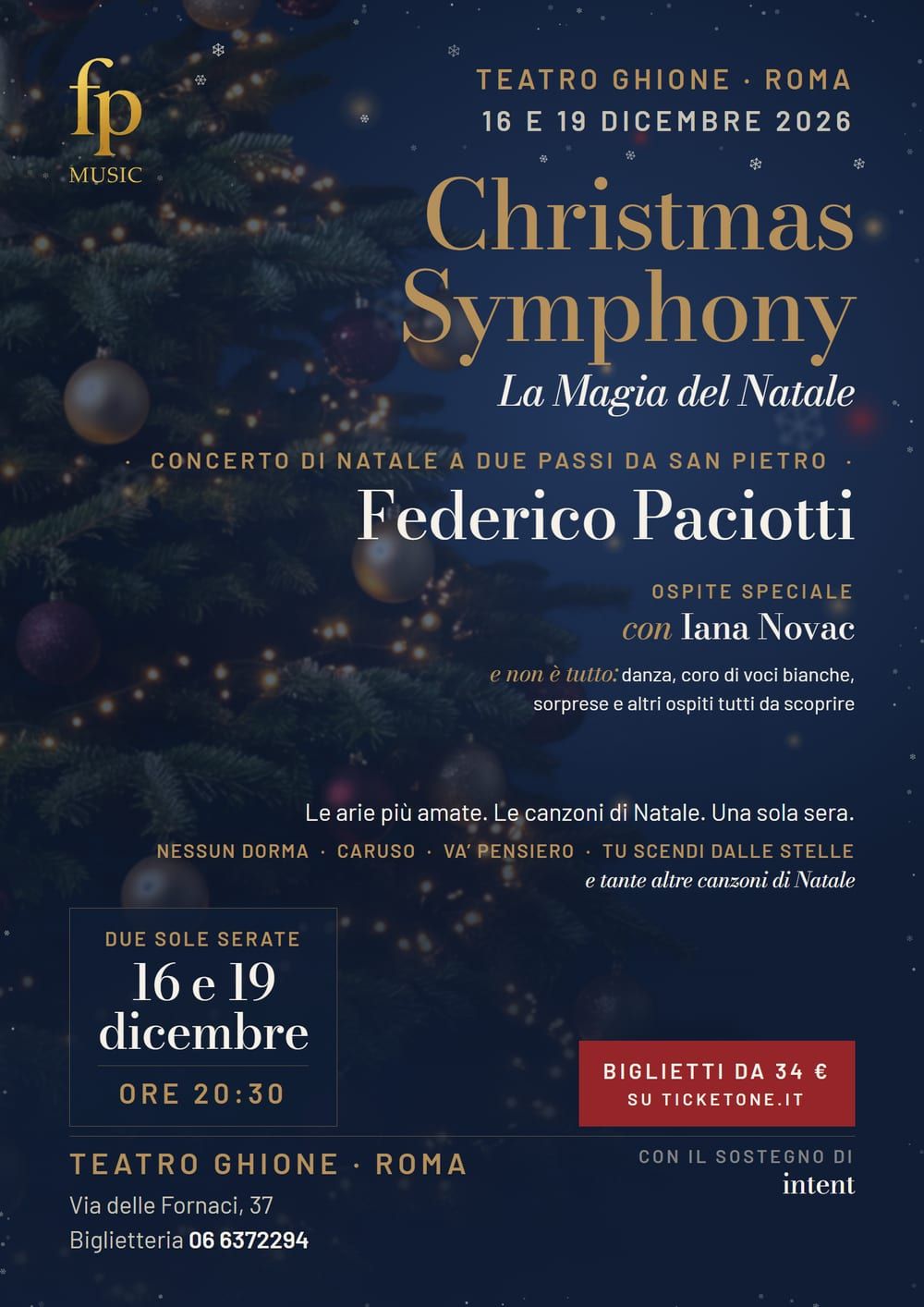 Locandina di Christmas Symphony, Teatro Ghione, 16 e 19 dicembre